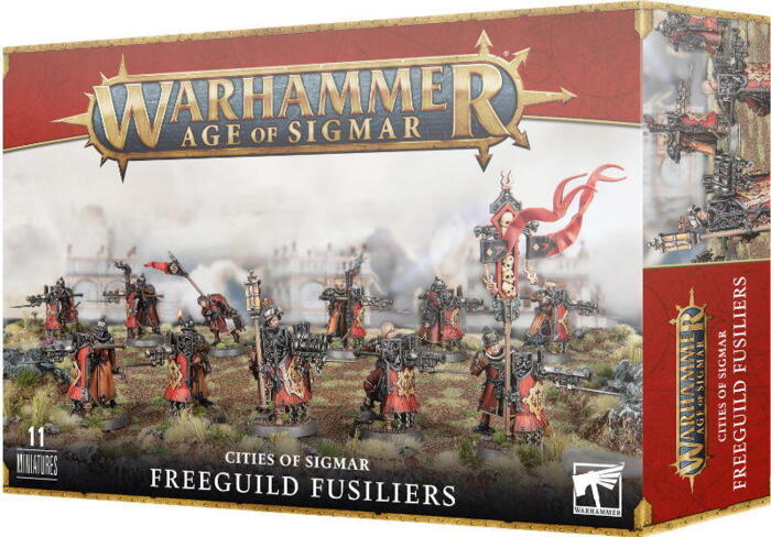 Freeguild Fusiliers er menneskelige skytter, der står bag et stort skjold i Cities of Sigmar hære i Warhammer Age of Sigmar