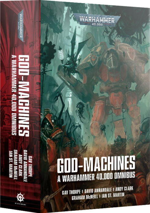 God-Machines indeholder en række romaner og noveller der handler om titans og knights fra Warhammer 40.000