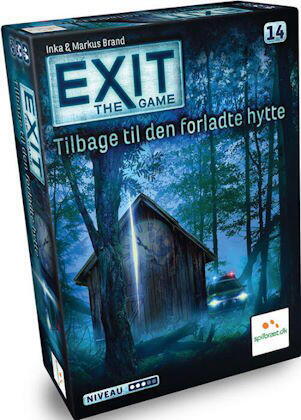 Exit: Tilbage til den forladte hytte er en fortsættelse på Exit: Den forladte hytte. Den berygtede Funbeq, som for år tilbage låste dig inde i en hytte, er flygtet fra fængsel. Nu skal du vende tilbage til hytten for at hjælpe med at fælde ham.