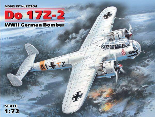 Miniature model af det Tyske bombefly, Do 17Z-2 WWII, der begyndte sin produktion i 1935. Denne miniature er i 1/72 størrelsesforhold.