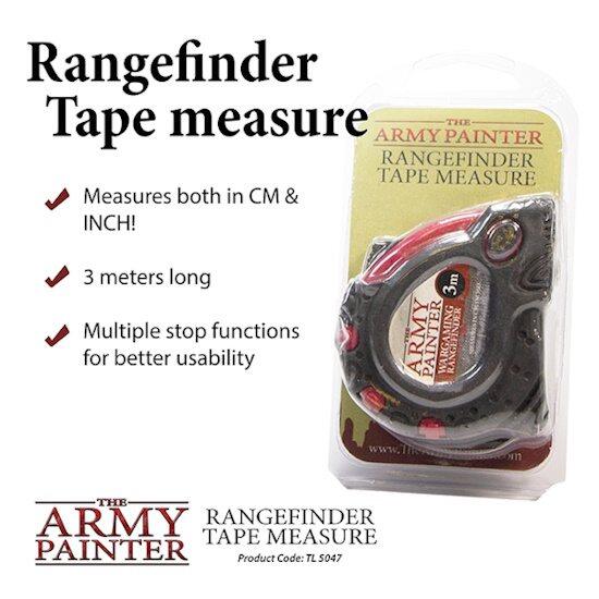 Rangefinder Tape Measure fra the Army Painter måler op til 3 meter i både cm og tommer, perfekt til krigs- og figurspil som f.eks. Warhammer