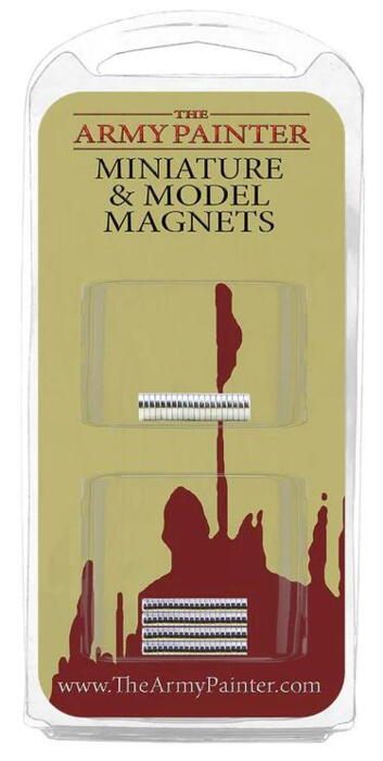 Miniature and Model Magnets fra the Army Painter indeholder i alt 100 magneter, som du kan bruge til at tilpasse dine figurer til f.eks. Warhammer eller rollespil