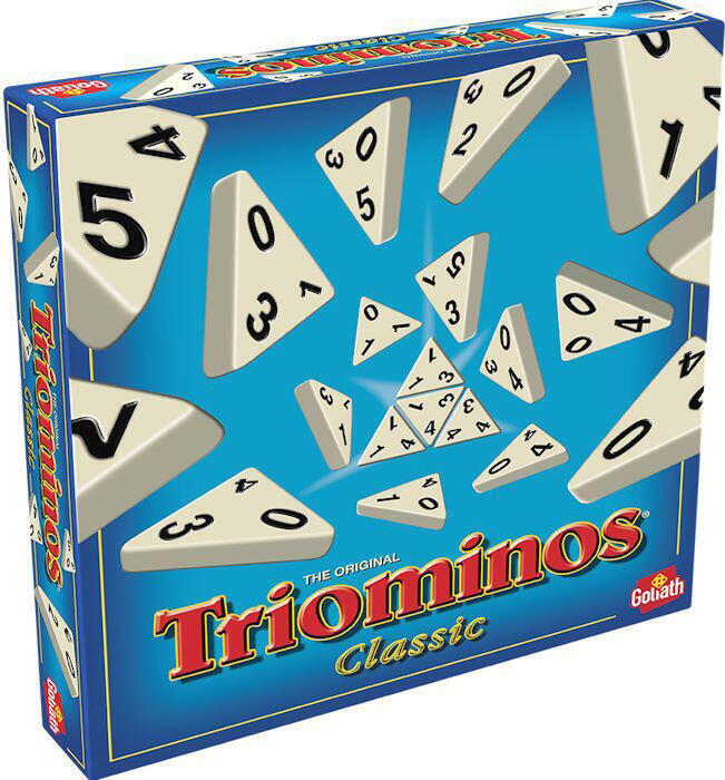 Triominos er et spil, der ligner Domino, hvor spillerne lægger brikker, der passer sammen med andre brikker på spillebrættet med det formål at score point og blive fri for brikker. I Triominos er brikkerne trekantede med tal, der matcher på hver side. Hver trekant har 3 tal i hjørnerne, så for at lægge en brik ved siden af den, skal den matche to tal på siden.

Pressman udgav også Quad-Ominos.

Goliath udgav en version til 6 spillere med 20 ekstra unikke sten, kendt som Triominos Gold.