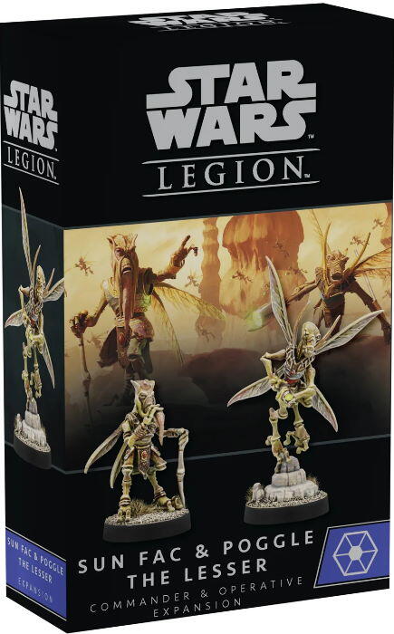 Sun Fac and Poggle the Lesser Operative and Commander Expansion tilføjer disse to geonosians til figurspillet Star Wars: Legion