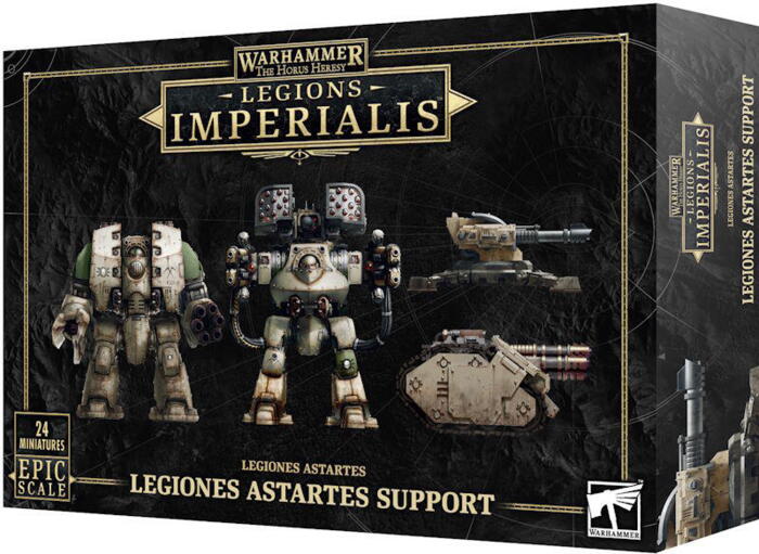 Legiones Astartes Support indeholder en række support våbenplatforme og dreadnoughts til Adeptus Astartes i figurspillet Legions Imperialis