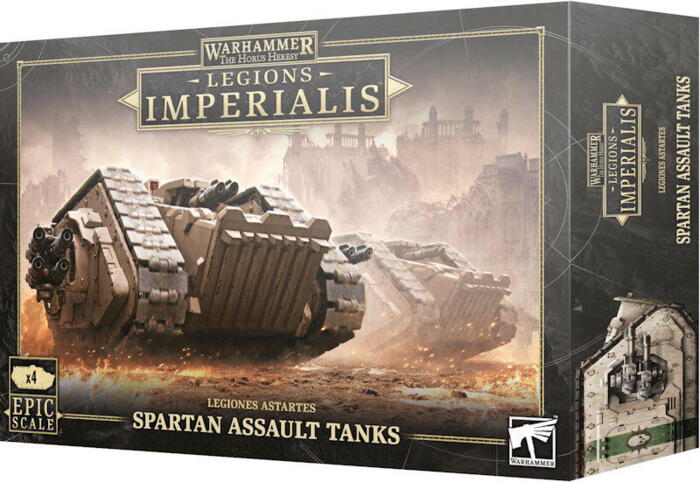 Spartan Assault Tanks bringer Adeptus Astartes-krigere ind i kampens hede i figurspillet Legions Imperialis