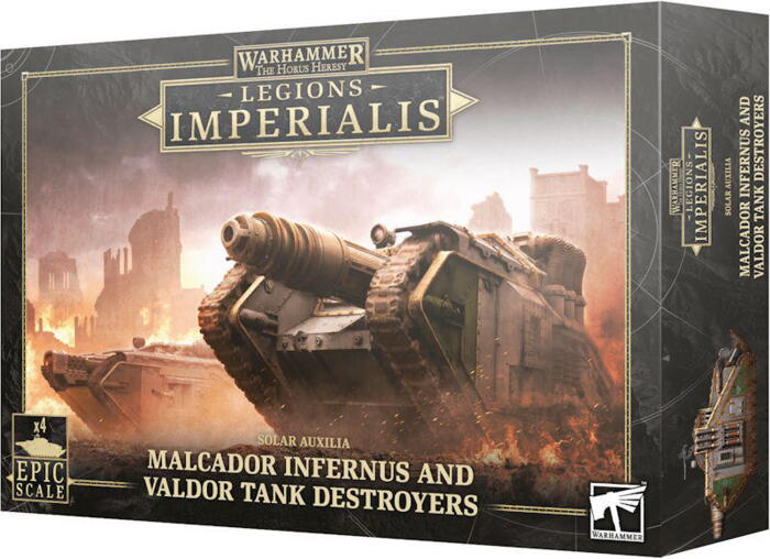Malcador Infernus and Valdor Tank Destroyers indeholder fire heavy tanks til figurspillet Legions Imperialis