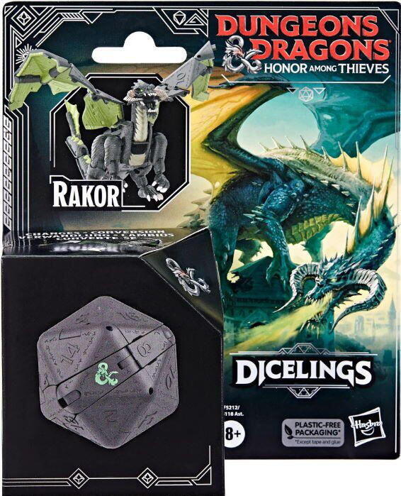 Dungeons and Dragons figur baseret på den sorte drage, Rakor, fra Honor Among Thieves filmen.