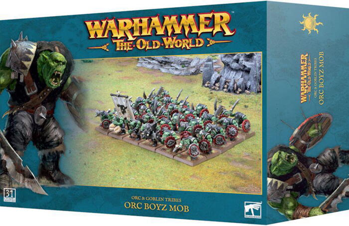 Orc Boyz Mob indeholder 31 ork figurer til spillet Warhammer: The Old World