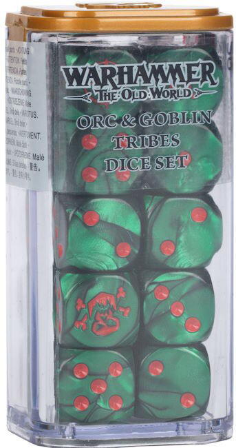Orc & Goblin Tribes Dice Set indeholder 20 terninger til Warhammer: The Old World