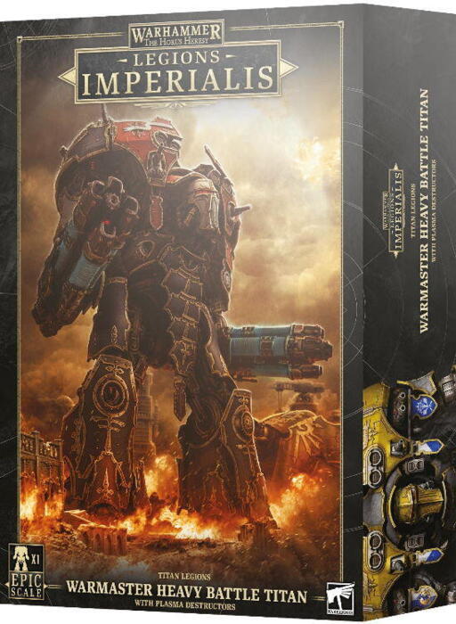 Warmaster Heavy Battle Titan with Plasma Destructors kan både bruges i Legions Imperialis og Adeptus Titanicus