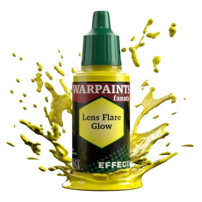 Warpaints Fanatic Effects: Lens Flare Glow er en gul effekt maling fra the Army Painter til rollespilsfigurer og figurspil som Warhammer 40.000