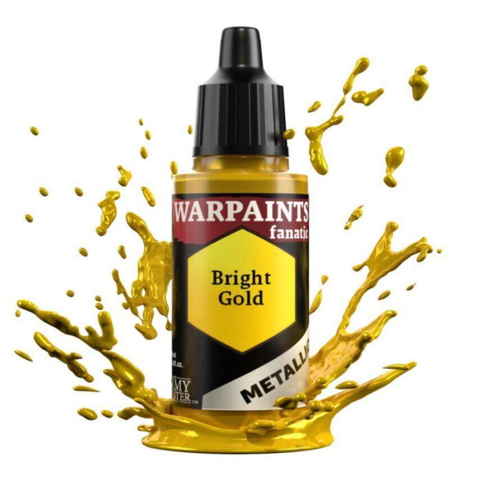 Warpaints Fanatic Metallic: Bright Gold er en metallisk figurmaling fra the Army Painter til f.eks. Warhammer og rollespilsfigurer