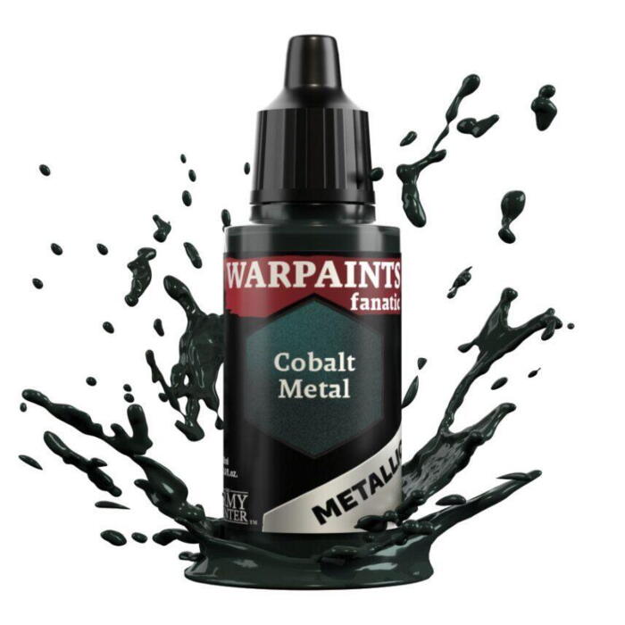 Warpaints Fanatic Metallic: Cobalt Metal er en metallisk figurmaling fra the Army Painter til f.eks. Fallout: Wasteland Warfare og Zombicide