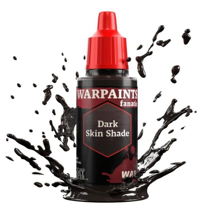 Warpaints Fanatic Wash: Dark Skin Shade fra the Army Painter til f.eks figurer til D&D eller Pathfinder