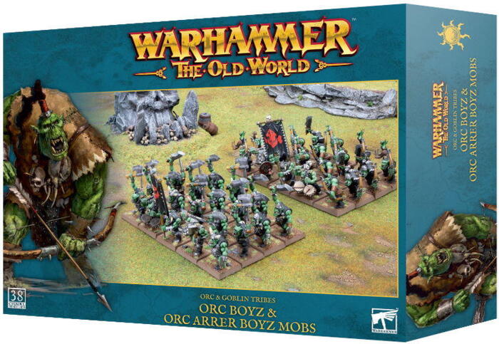 Orc Boyz & Orc Arrer Boyz Mob indeholder 38 miniaturer til figurspillet Warhammer: the Old World