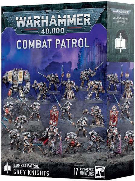 En balanceret kampstyrke af 17 Grey Knights-enheder, klar til at rense Chaos' korruption