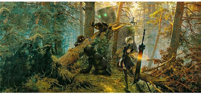 Dekorer dit bord med denne sceniske billede fra Nier: Automata