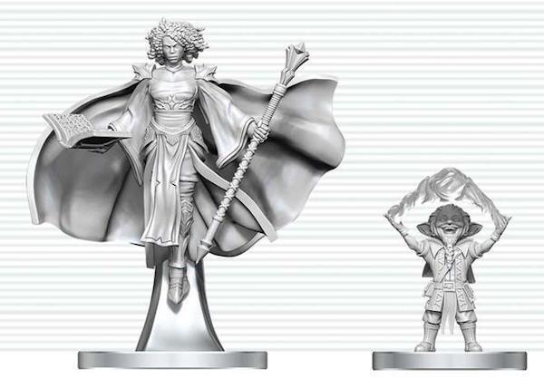 D&D Nolzur's Marvelous Miniatures: Gnome Warlock & Aasimar Wizard