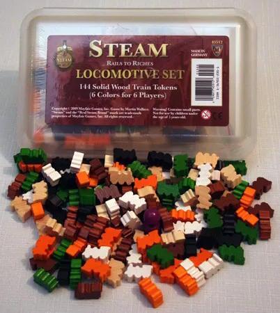 Små tog brikker af træ til dit spil!