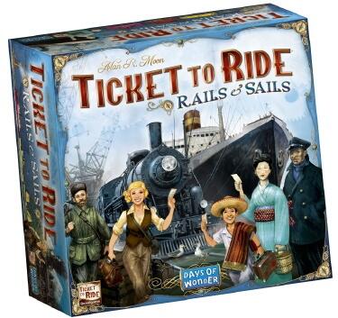 Rejs verden rundt i familie brætspillet Ticket to Ride Rails & Sails på Engelsk