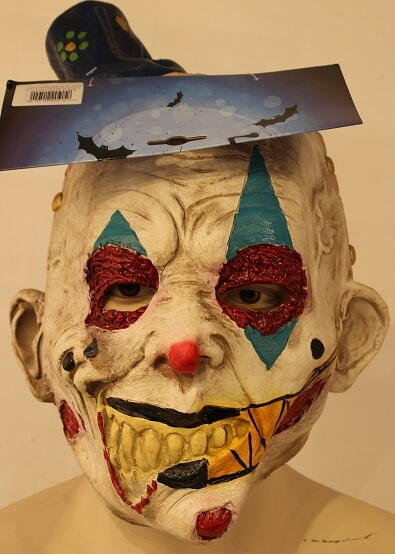 Halloween Maske - Zombie Klovn Med Hat