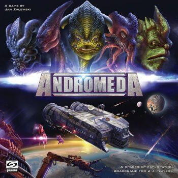 Andromeda foregår i en fjern fremtid, hvor menneskeheden er uddød og en galaktisk alliance af aliens er sammen om at regere. Pludselig dukker et rumskib op fra en ældgammel race, som i skal undersøge med hjælp fra forskere. En spiller skal så kaste terninger og derefter skal en anden spille vælge hvilke dele af skibet som skal undersøges.