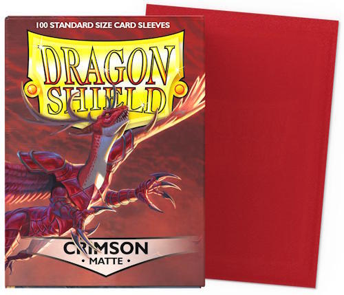 Få 100 stk. Matte Sleeves fra Dragon Shield, i en skarp rød farve