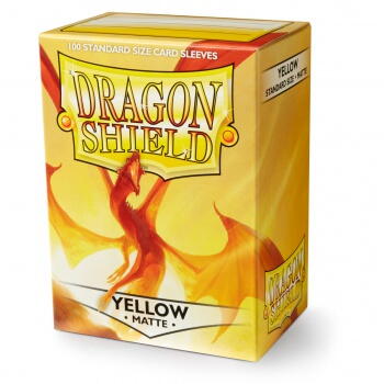 Dragon Shield Standard Sleeves - Matte Yellow (100 Kort lommer)
