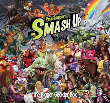 Opgrader din Smash Up samling med Bigger Geekier Box og føj de mange skøre og fantasifulde fraktioner til din Smash Up Samling