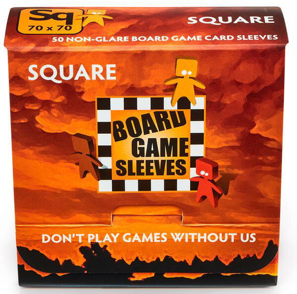 Board Games Sleeves - Non-Glare - Square, 70 x 70 mm fra Arcane Tinmen passer til kvadratiske kort fra brætspil