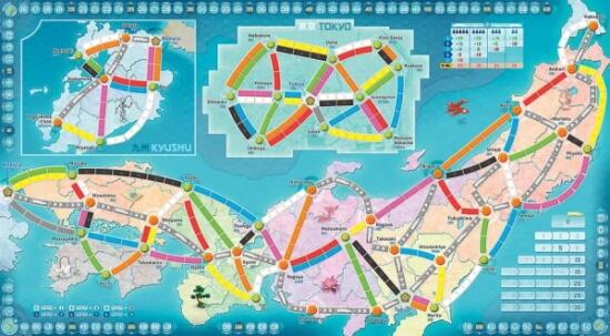 Prøv japan kortet med metroen i tokyo, eller prøv at bygge hurtig toget i Ticket to Ride Map Collection 7: Japan & Italy
