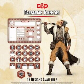 D&D - Barbarian Token Set - Et sæt af tokens, der vil hjælpe dig med at holde styr på detaljerne, når du mister temperamentet