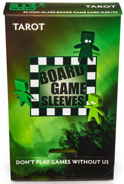 Board Games Sleeves - Non-Glare - Tarot, 70 x 120mm fra Arcane Tinmen kan beskytte kort i tarot-størrelse