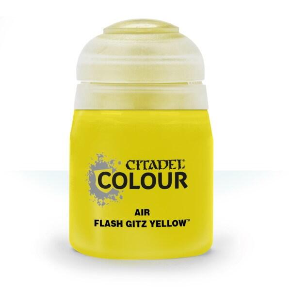 Citadel Colour Air Paint Flash Gitz Yellow 24 ml til maling af Warhammer og andre miniaturer