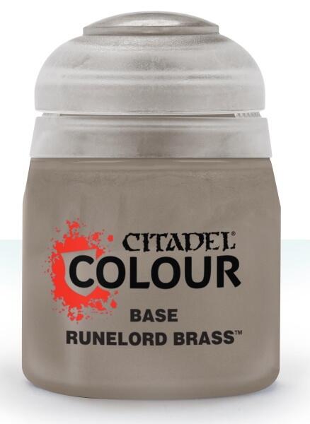 Citadel Colour Base Paint Runelord Brass 12 ml til maling af Warhammer og andre miniaturer