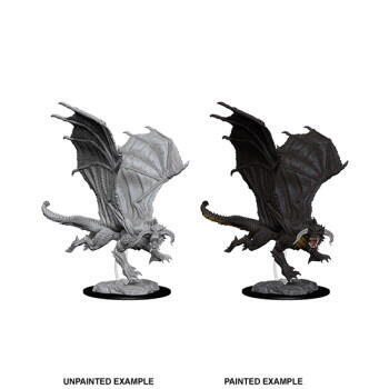Young Black Dragon fra Dungeons & Dragons Nolzur's Marvelous Miniatures serien giver dig fantastiske figurer med primer på