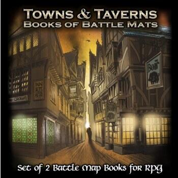 Books of Battle Mats: Towns & Taverns giver dig scener til rollespil og kamp