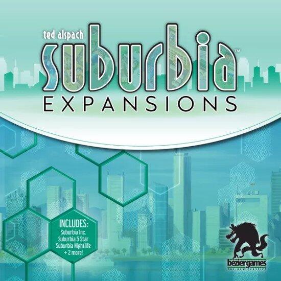 Suburbia Expansions kommer med alle udvidelser til spillet, i en udgave der er kompatibel med 2nd Edition
