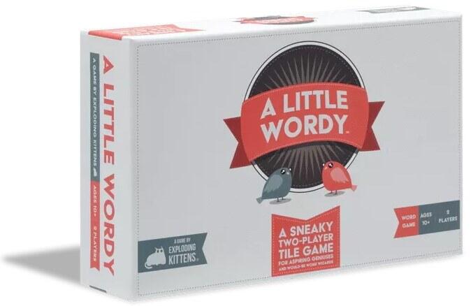 A Little Wordy er et ordspil for to spillere, hvor man skal gætte modstanderens ord - skabt af folkene bag Exploding Kittens