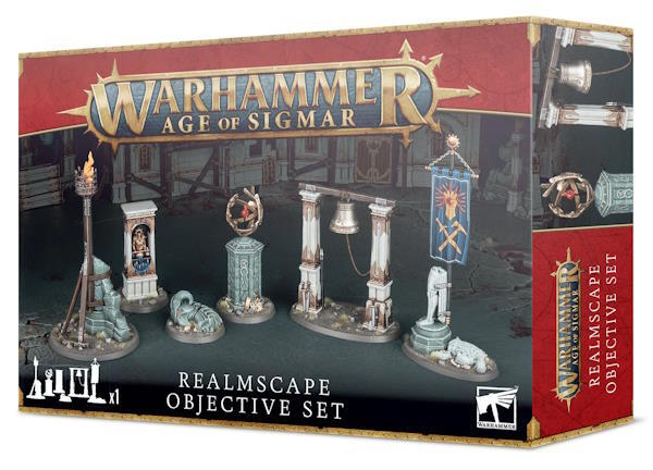 Realmscape Objective Set til Warhammer Age of Sigmar giver smukke objektivmarkører at kæmpe over