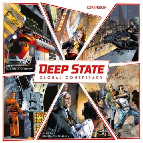 Deep State: Global Conspiracy udvid din dystopiske brætspilsoplevelse med en eller flere af 4 udvidelses moduler