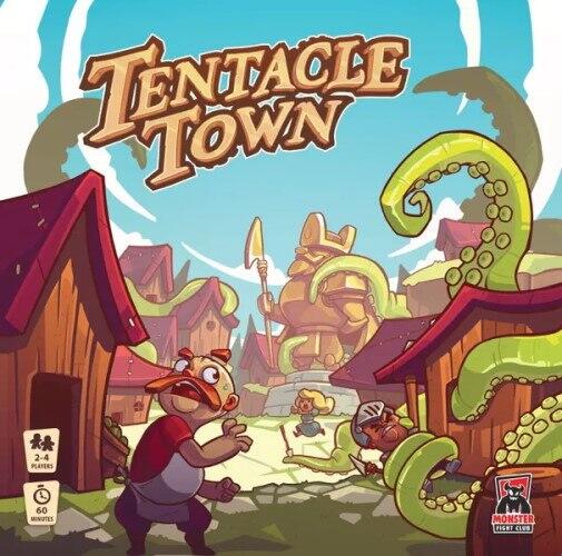 Tentacle Town er et familievenligt brætspil, hvor I skal opbygge og beskytte en by