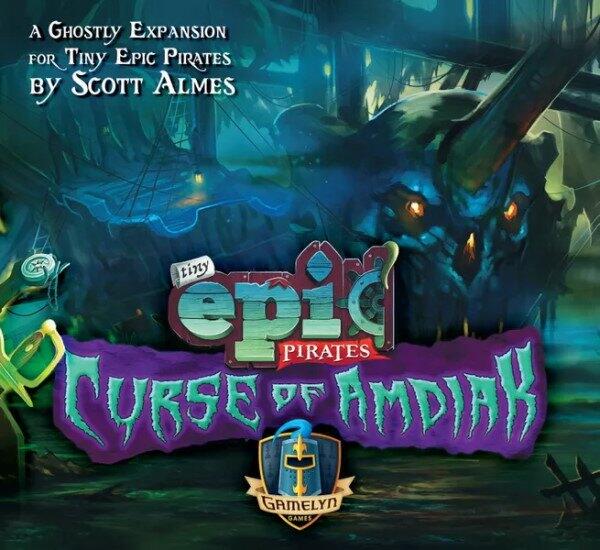Tiny Epic Pirates: Curse of Amdiak er en udvidelse der tilføjer skeletter og forbandelser til brætspillet