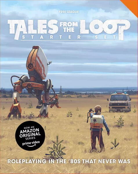 Tales from the Loop: Starter Set indeholder alt hvad der skal til for at starte med at spille dette rollespil, sat i 1980'ernes Skandinavien