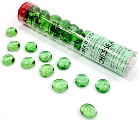 Chessex Glas Tokens - Lys Grøn er perfekte counters til at symbolisere liv eller naturlige kræfter
