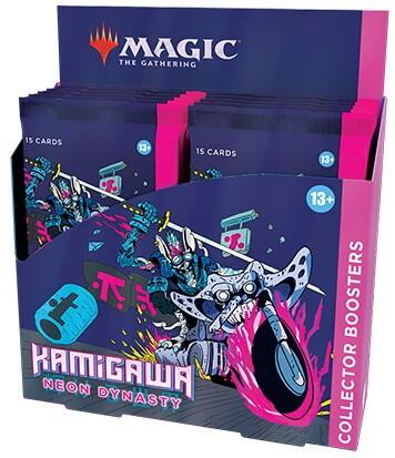 Kamigawa: Neon Dynasty Collector Booster Display indeholder de fedeste kort fra denne serie af kortspillet Magic: The Gathering
