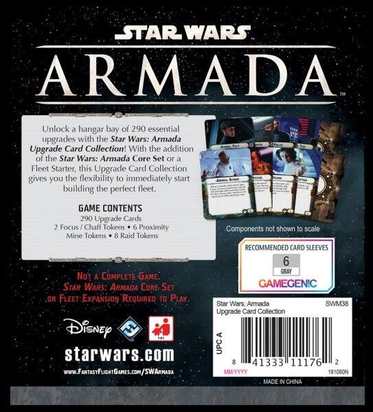 Bagsiden til Star Wars: Armada - Upgrade Card Collection