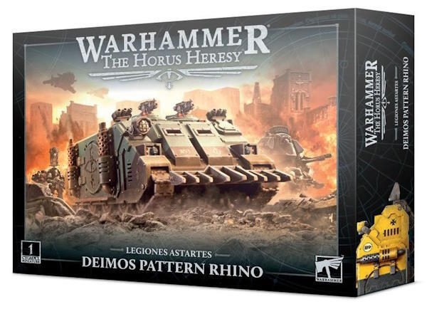 Deimos Pattern Rhino er det oftest anvendte køretøj af legionerne under Horus Heresy