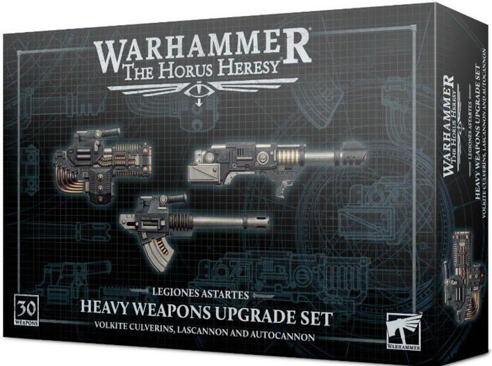 Heavy Weapons Upgrade Set: Volkite Culverins, Lascannons, and Autocannons giver dine MKIV legionaries et væld af nye våbenmuligheder i Horus Heresy